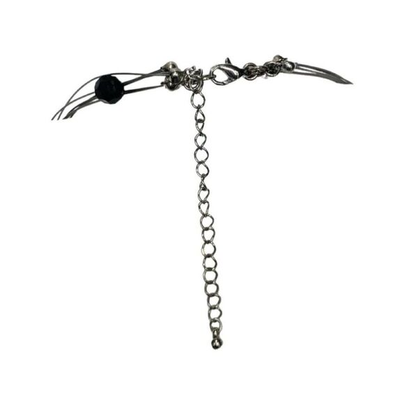 Vintage Black & Clear Faceted Beaded Multi Strand Women’s Layered Necklace 21” - Picture 5 of 5